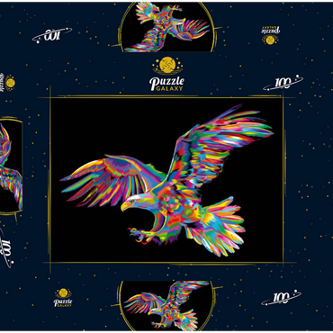 Bald Eagle 100 Puzzle Schachtel 3D Modell