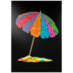 Darstellung des Puzzle-Motivs Pop Colors Beach Umbrella – Puzzleteile: 1000