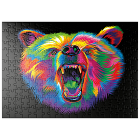 Darstellung des Puzzle Motivs Roaring Black Bear - Puzzleteile: 200