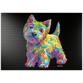 Darstellung des Puzzle-Motivs Pop Colors Westie – Puzzleteile: 1000