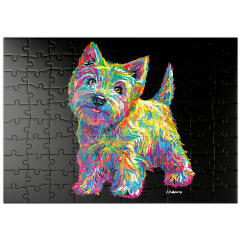 puzzleplate Pop Colors Westie 100 Puzzle