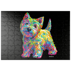 Darstellung des Puzzle Motivs Pop Colors Westie - Puzzleteile: 100