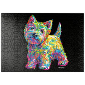 Darstellung des Puzzle Motivs Pop Colors Westie - Puzzleteile: 500