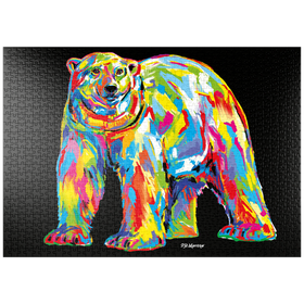 Darstellung des Puzzle-Motivs Polar Bear Pop Colors – Puzzleteile: 1000