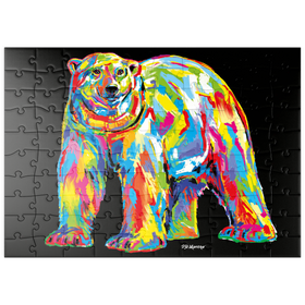 Darstellung des Puzzle Motivs Polar Bear Pop Colors - Puzzleteile: 100