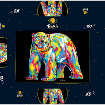 Polar Bear Pop Colors 100 Puzzle Schachtel 3D Modell