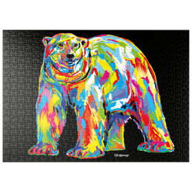 Darstellung des Puzzle Motivs Polar Bear Pop Colors - Puzzleteile: 500