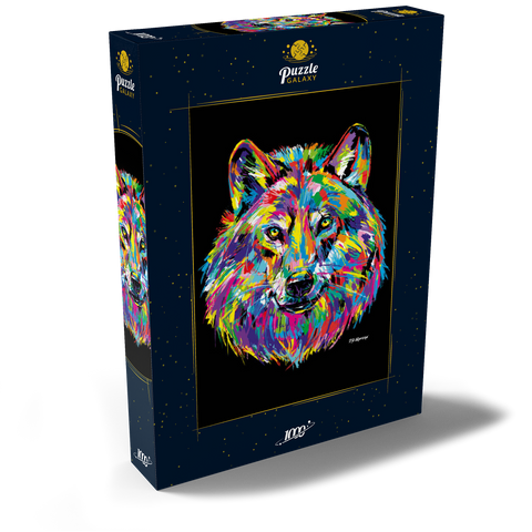 Pop Colors Wolf 1000 Puzzle Schachtel Ansicht2