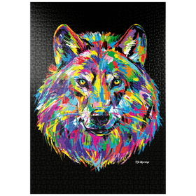 Darstellung des Puzzle Motivs Pop Colors Wolf - Puzzleteile: 1000