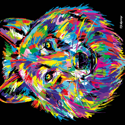 Pop Colors Wolf 1000 Puzzle 3D Modell