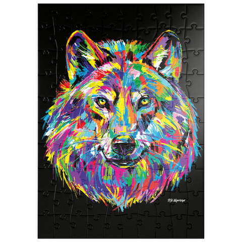 puzzleplate Pop Colors Wolf 100 Puzzle