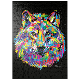 Darstellung des Puzzle-Motivs Pop Colors Wolf – Puzzleteile: 200