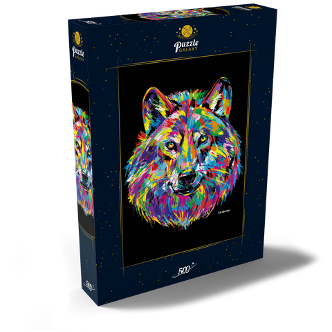 Pop Colors Wolf 500 Puzzle Schachtel Ansicht2