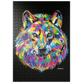 Darstellung des Puzzle Motivs Pop Colors Wolf - Puzzleteile: 500