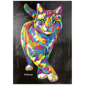 Darstellung des Puzzle-Motivs Prancing Kitten – Puzzleteile: 1000
