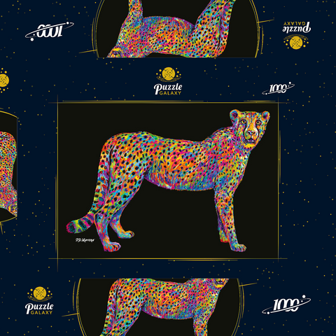 Cheetah Pop Colors 1000 Puzzle Schachtel 3D Modell