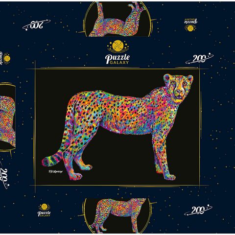 Cheetah Pop Colors 200 Puzzle Schachtel 3D Modell