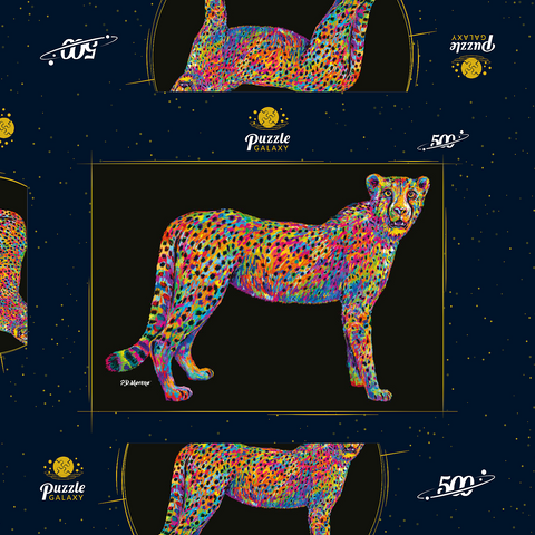 Cheetah Pop Colors 500 Puzzle Schachtel 3D Modell