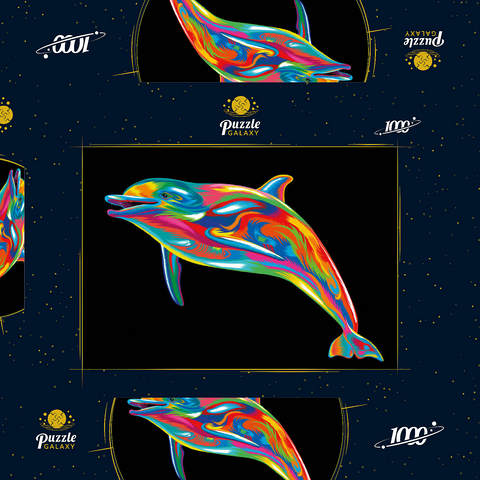 Pop Colors Dolphin 1000 Puzzle Schachtel 3D Modell