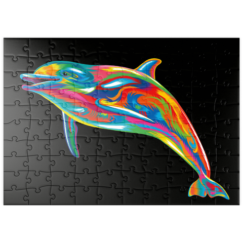 puzzleplate Pop Colors Dolphin 100 Puzzle