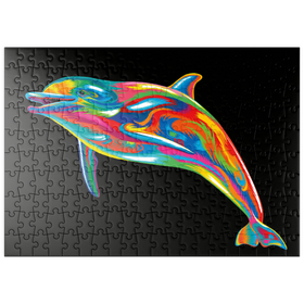 Darstellung des Puzzle-Motivs Pop Colors Dolphin – Puzzleteile: 200