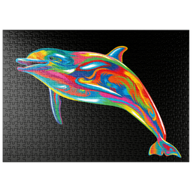 Darstellung des Puzzle Motivs Pop Colors Dolphin - Puzzleteile: 500
