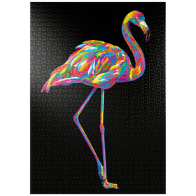 Darstellung des Puzzle-Motivs Pop Colors Flamingo – Puzzleteile: 1000
