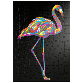 Darstellung des Puzzle Motivs Pop Colors Flamingo - Puzzleteile: 100