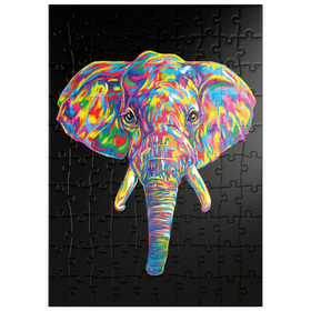 Darstellung des Puzzle Motivs Elephant Head - Puzzleteile: 100