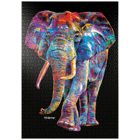 Darstellung des Puzzle-Motivs Pop Colors Elephant – Puzzleteile: 1000