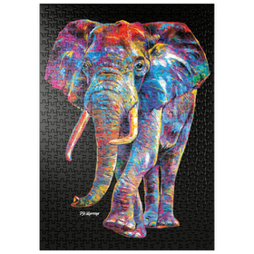 Darstellung des Puzzle Motivs Pop Colors Elephant - Puzzleteile: 500