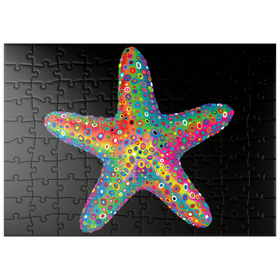 Darstellung des Puzzle Motivs Starfish Pop Colors - Puzzleteile: 100