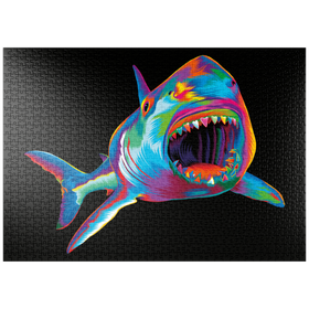Darstellung des Puzzle Motivs Pop Colors Shark - Puzzleteile: 1000