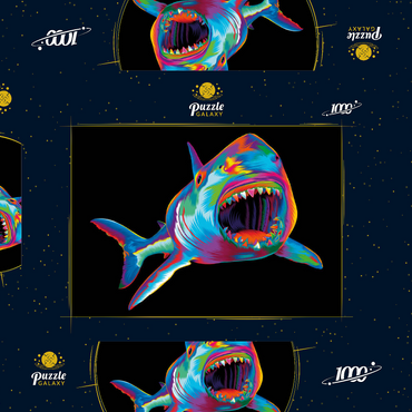 Pop Colors Shark 1000 Puzzle Schachtel 3D Modell