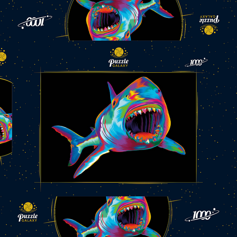 Pop Colors Shark 1000 Puzzle Schachtel 3D Modell