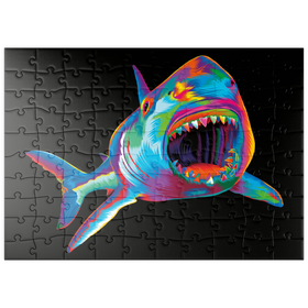 Darstellung des Puzzle Motivs Pop Colors Shark - Puzzleteile: 100
