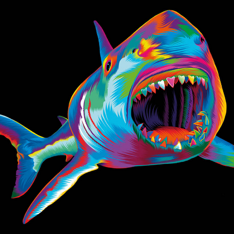 Pop Colors Shark 100 Puzzle 3D Modell