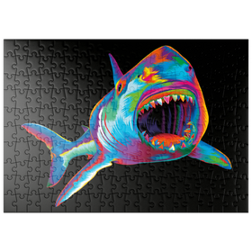 Darstellung des Puzzle-Motivs Pop Colors Shark – Puzzleteile: 200