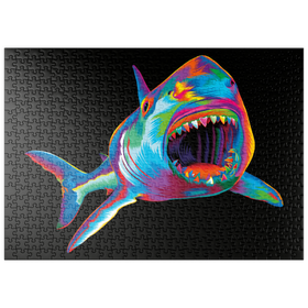 Darstellung des Puzzle Motivs Pop Colors Shark - Puzzleteile: 500
