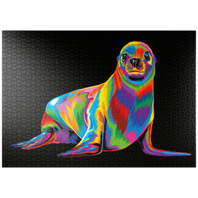Darstellung des Puzzle Motivs Pop Colors Sea Lion - Puzzleteile: 1000