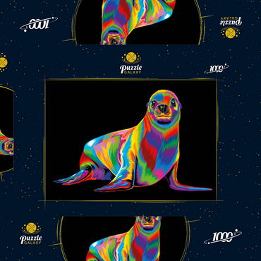 Pop Colors Sea Lion 1000 Puzzle Schachtel 3D Modell