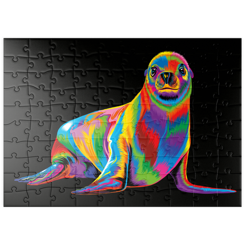 puzzleplate Pop Colors Sea Lion 100 Puzzle