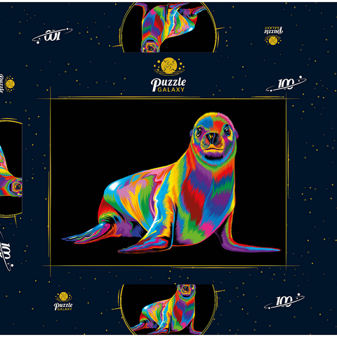 Pop Colors Sea Lion 100 Puzzle Schachtel 3D Modell