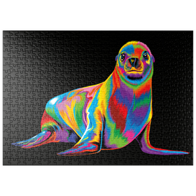 Darstellung des Puzzle Motivs Pop Colors Sea Lion - Puzzleteile: 500
