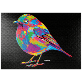 Darstellung des Puzzle-Motivs Robin Pop Colors – Puzzleteile: 1000