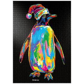Darstellung des Puzzle Motivs Penguin with a Hat - Puzzleteile: 1000
