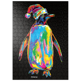 Darstellung des Puzzle Motivs Penguin with a Hat - Puzzleteile: 200