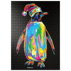 Darstellung des Puzzle Motivs Penguin with a Hat - Puzzleteile: 500