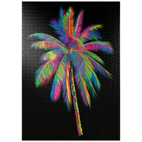 Darstellung des Puzzle-Motivs Colorful Palm Tree – Puzzleteile: 1000