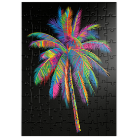 Darstellung des Puzzle Motivs Colorful Palm Tree - Puzzleteile: 100